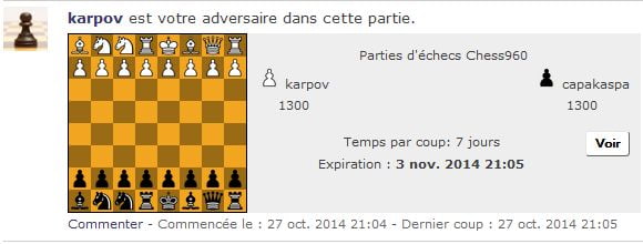 Jouer aux échecs Chess960 sur CapaKaspa