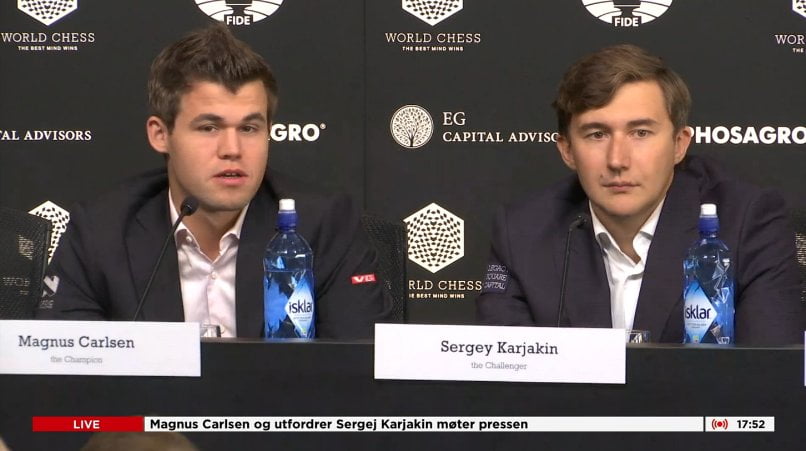 Conférence de presse Carlsen-Karjakin 2016