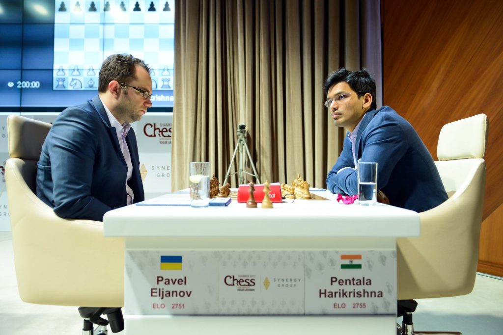 Shamkir Chess 2017 ronde 2 Pavel Eljanov et Pentala Harikrichna