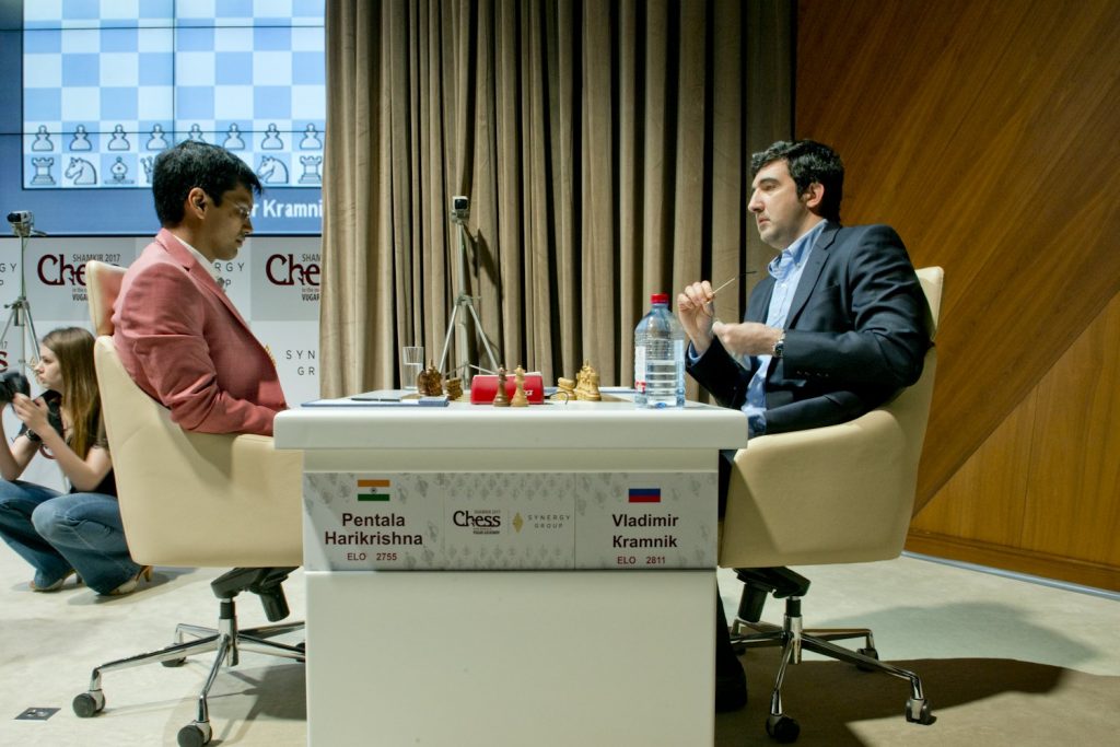 Shamkir Chess 2017 ronde 4 Vladimir Kramnik et Pentala Harikrishna