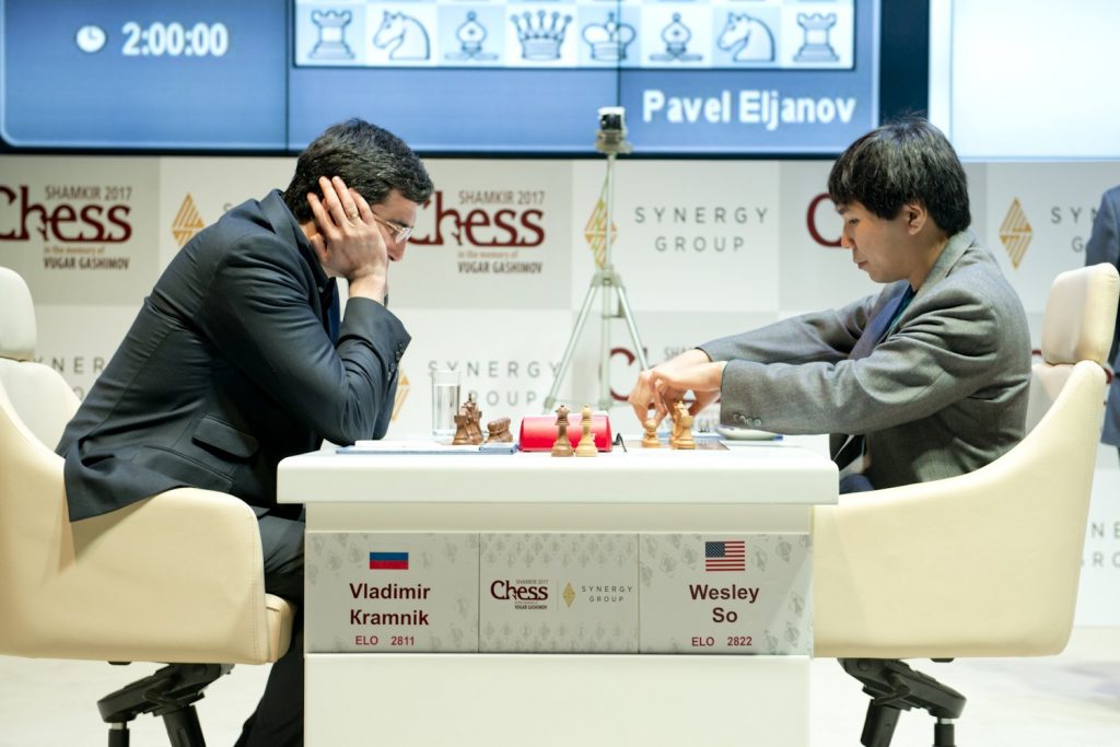 Shamkir Chess 2017 ronde 5 Wesley So et Vladimir Kramnik