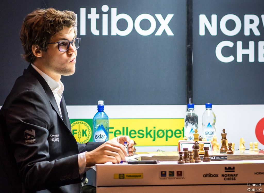 Norway Chess 2017 ronde 1 Magnus Carlsen