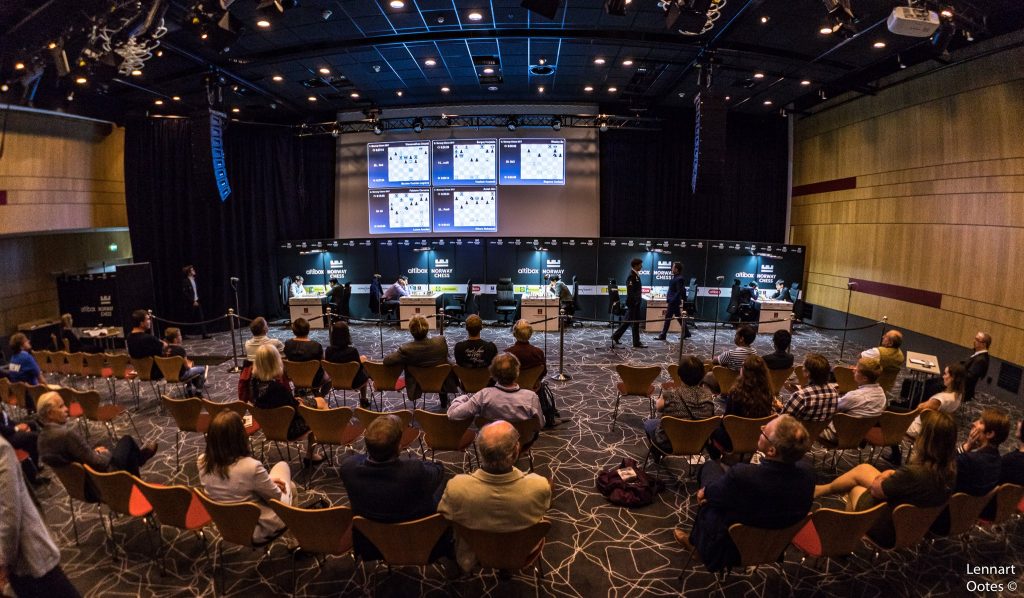 Norway Chess 2017 ronde 1 Salle de jeu vue des spectateurs