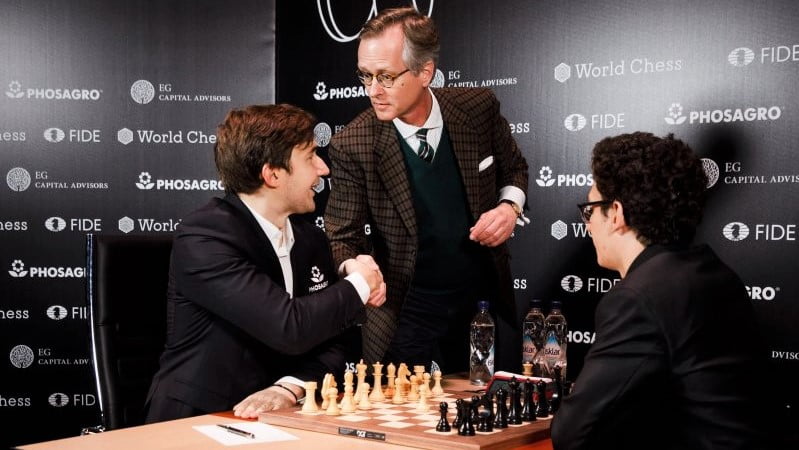 Tournoi Candidats 2018 ronde 12 Karjakin-Caruana premier coup