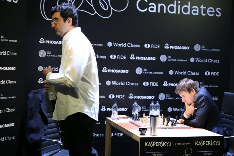 Tournoi Candidats 2018 ronde 2 Kramnik-Karjakin