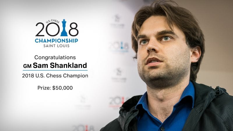 Sam Shankland Champion Etats-Unis 2018 échecs