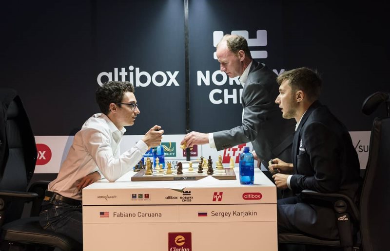 Norway Chess 2018 ronde 5 Caruana-Karjakin