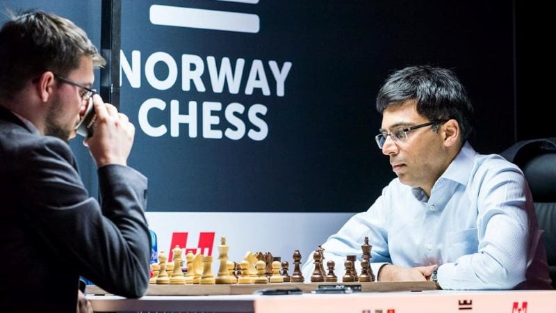 Norway Chess 2018 ronde 7 Vachier-Lagrave Anand