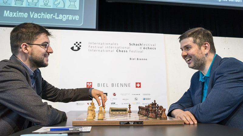 Tournoi des Grands-Maîtres au festival de Bienne 2018 ronde 1 Vachier-Lagrave Svidler