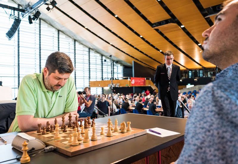 Tournoi des Grands-Maîtres au Festival des échecs à Bienne 2018 ronde 4 Mamedyarov-Svidler