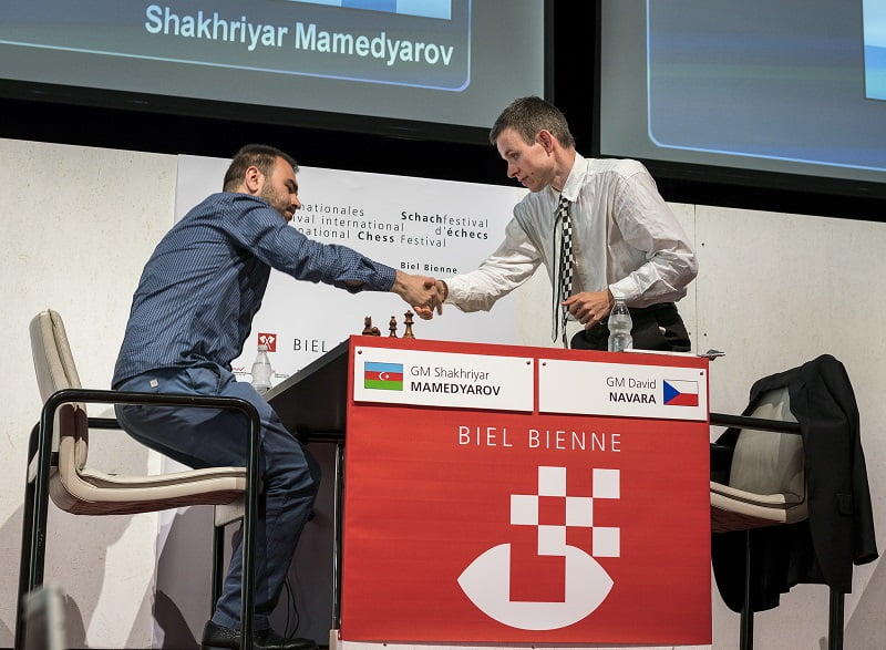 Tournoi Grands-Maîtres au Festival des échecs à Bienne 2018 ronde 7 Mamedyarov-Navara