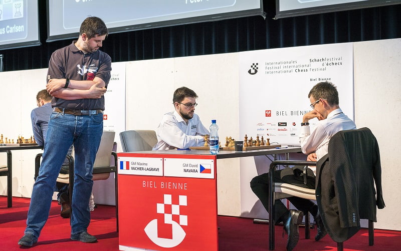 Tournoi des Grands-Maîtres au festival des échecs à Bienne 2018 ronde 10 Vachier-Lagrave Navara