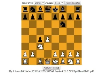 Jouer aux échecs contre GarboChess (jeu en JavaScript)
