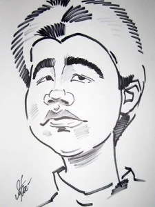 Caricature échecs Hikaru Nakamura par Iaroslaw Khanko