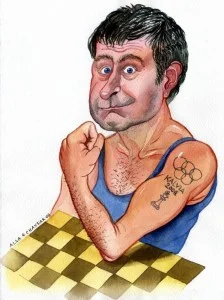 Caricature échecs Vassily Ivanchuk muscle