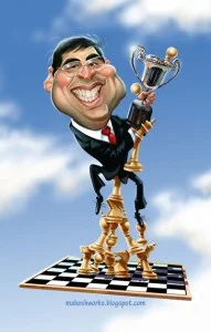 Caricature échecs Viswanathan Anand