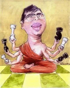Caricature échecs Viswanathan Anand