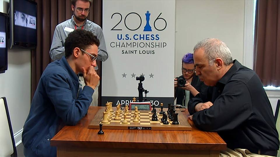 Garry Kasparov contre Fabiano Caruana au Utimate Blitz Challenge 2016
