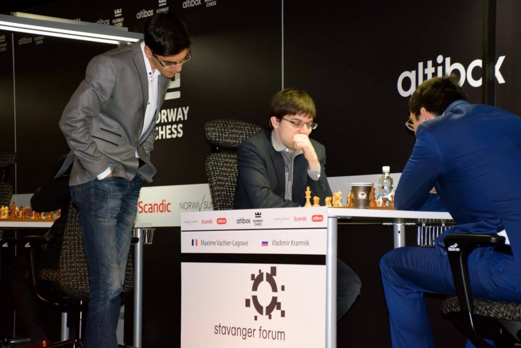 Norway Chess 2016 Ronde 4 Anish Giri suit la partie de Maxime Vachier-Lagrave et Vladimir Kramnik