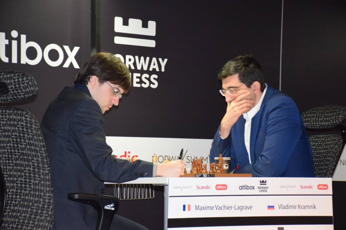 Norway Chess 2016 Ronde 4 Maxime Vachier-Lagrave contre Vladimir Kramnik la partie la plus longue