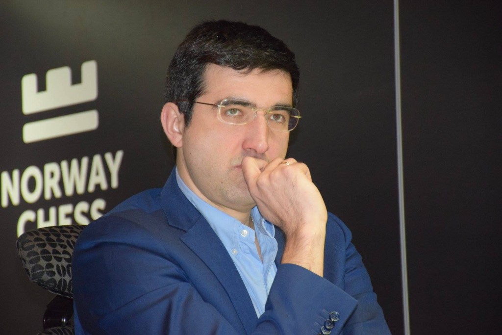 Norway Chess 2016 Ronde 6 Vladimir Kramnik réfléchit