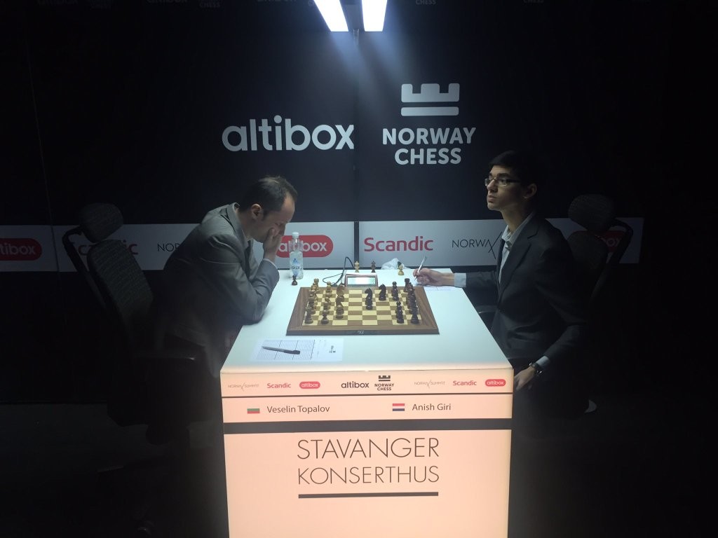 Norway Chess 2016 Ronde 7 Veselin Topalov et Anish Giri