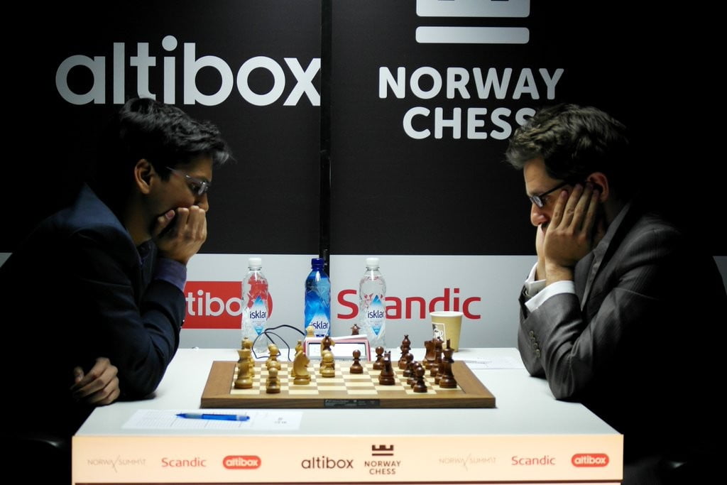 Norway Chess 2016 Ronde 9 Pentala Harikrishna et Levon Aronian
