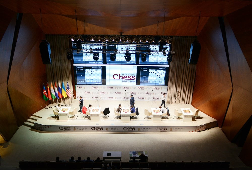 Shamkir Chess 2016 Ronde 3 Vue aérienne des parties