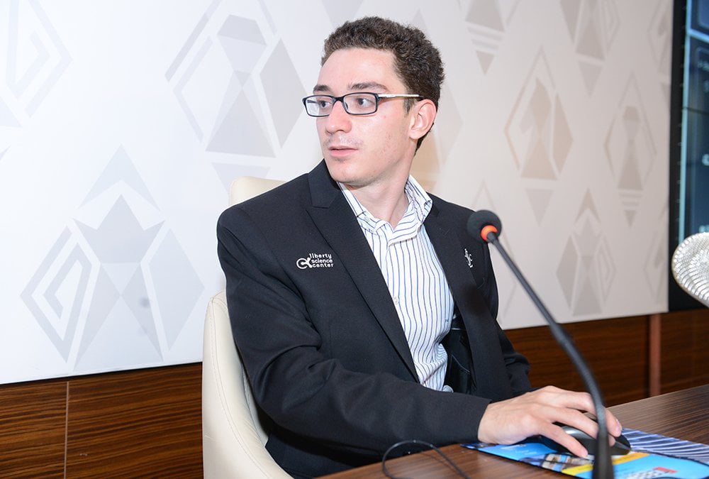 Shamkir Chess 2016 Ronde 4 Fabiano Caruana Conférence de presse