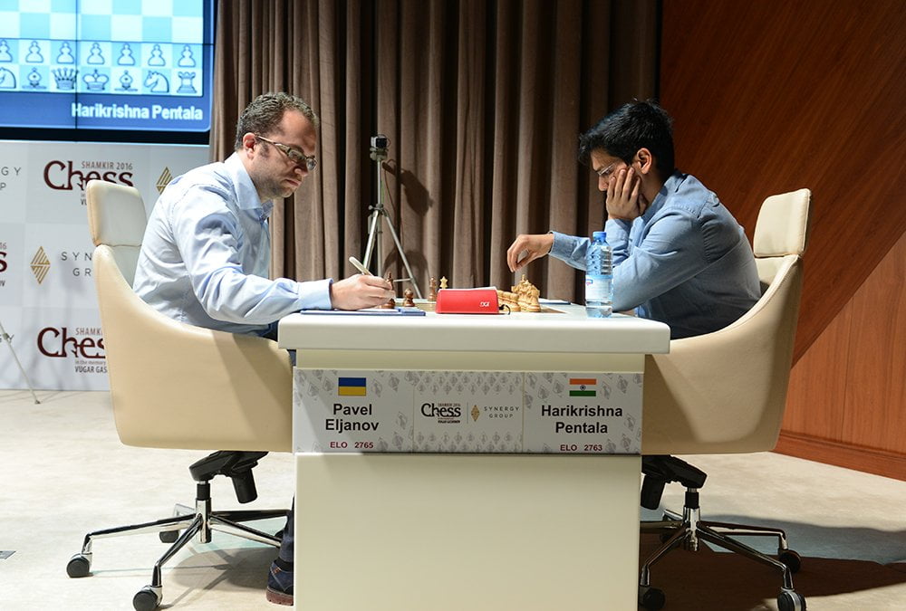 Shamkir Chess 2016 Ronde 5 Pavel Eljanov et Pentala Harikrishna