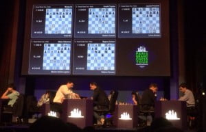 Paris Grand Chess Tour 2016 Blitz Vue de la scène et de l'écran géant
