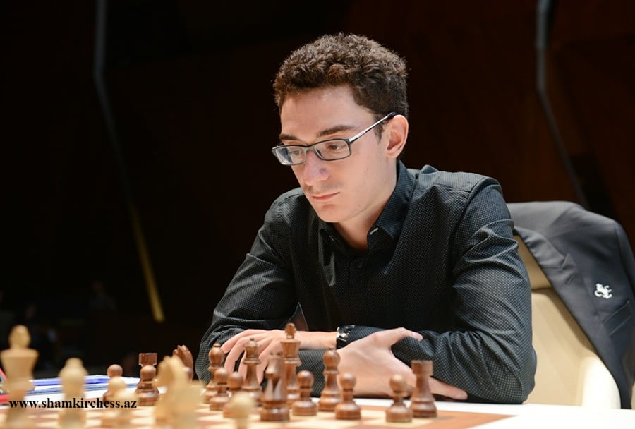 Shamkir Chess 2016 Ronde 6 Fabiano Caruana en pleine reflexion