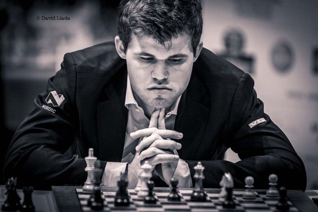 Bilbao Chess Masters 2016 Magnus Carlsen avant son abandon dans la ronde 1