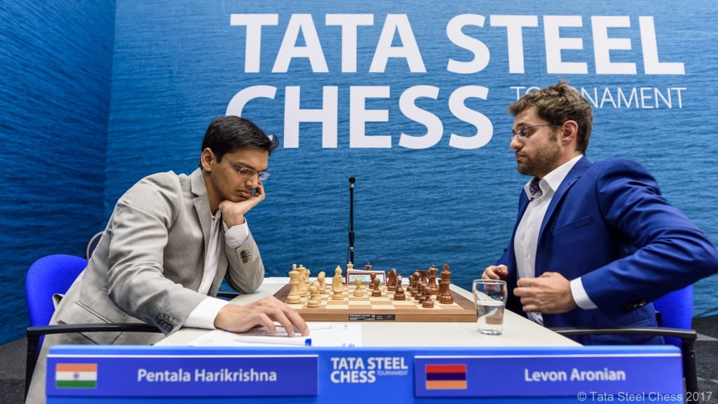 Tata Steel Chess Masters 2017 ronde 1 Harikrishna Aronian
