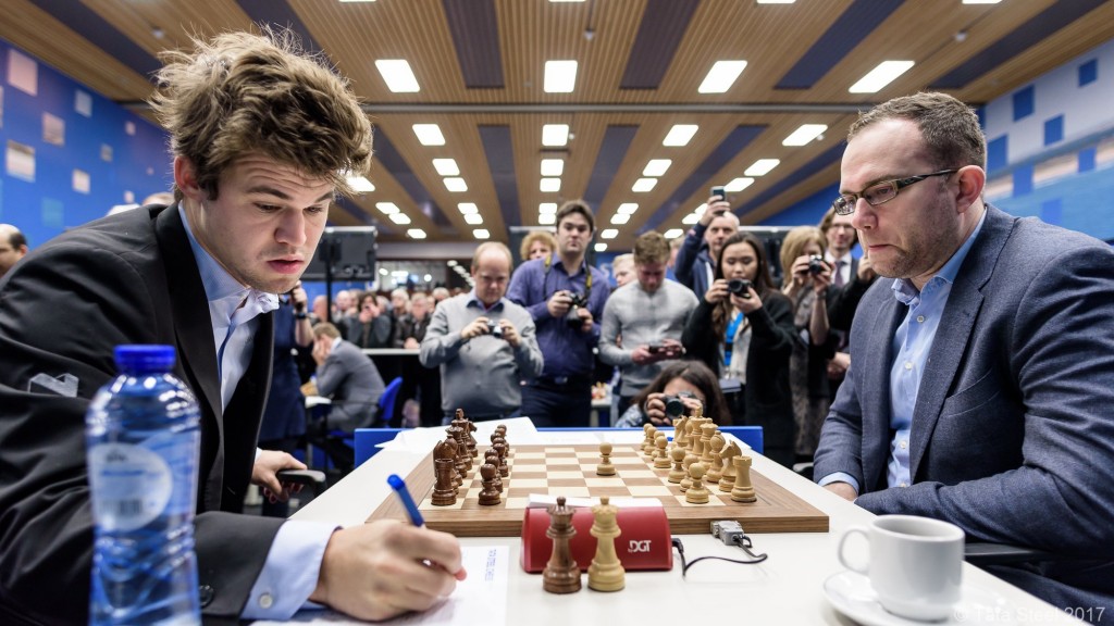 Tata Steel Chess Masters 2017 ronde 12 Magnus Carlsen contre Pavel Eljanov