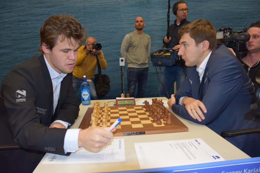 Tata Steel Chess masters 2017 ronde 13 Magnus Carlsen et Sergey Karjakin