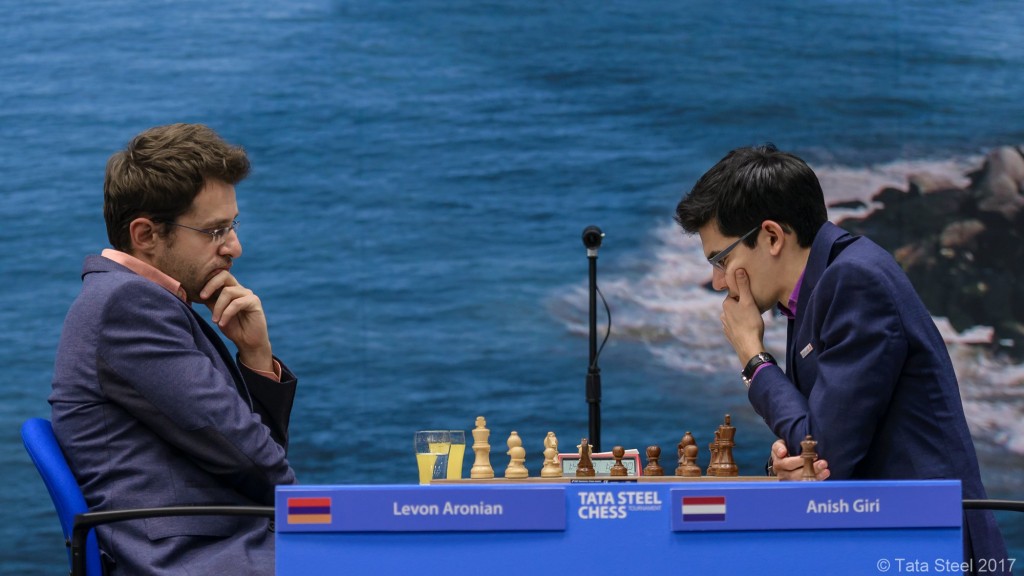 Tata Steel Chess Masters 2017 ronde 8 Levon Aronion - Anish Giri