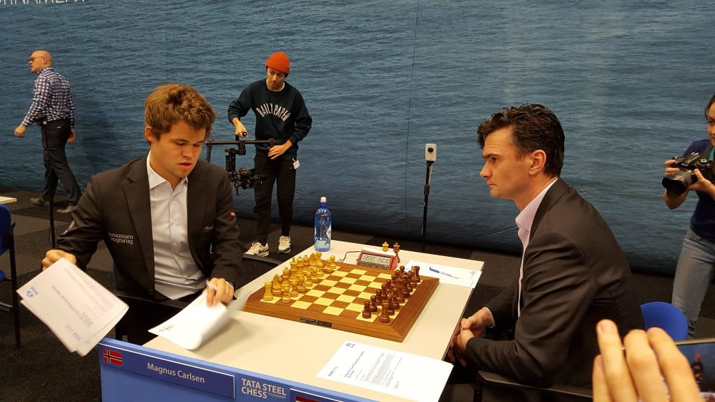 Tata Steel Chess Masters 2017 ronde 9 Magnus Carlsen contre Loek van Wely