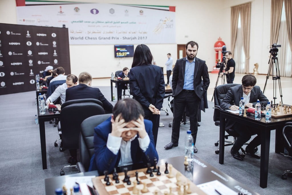 Grand Prix FIDE 2017 Sharjah ronde 6 Salle de jeu