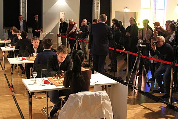 Grenke Chess Classic 2017 Ronde 5 Salle de jeu et photographes