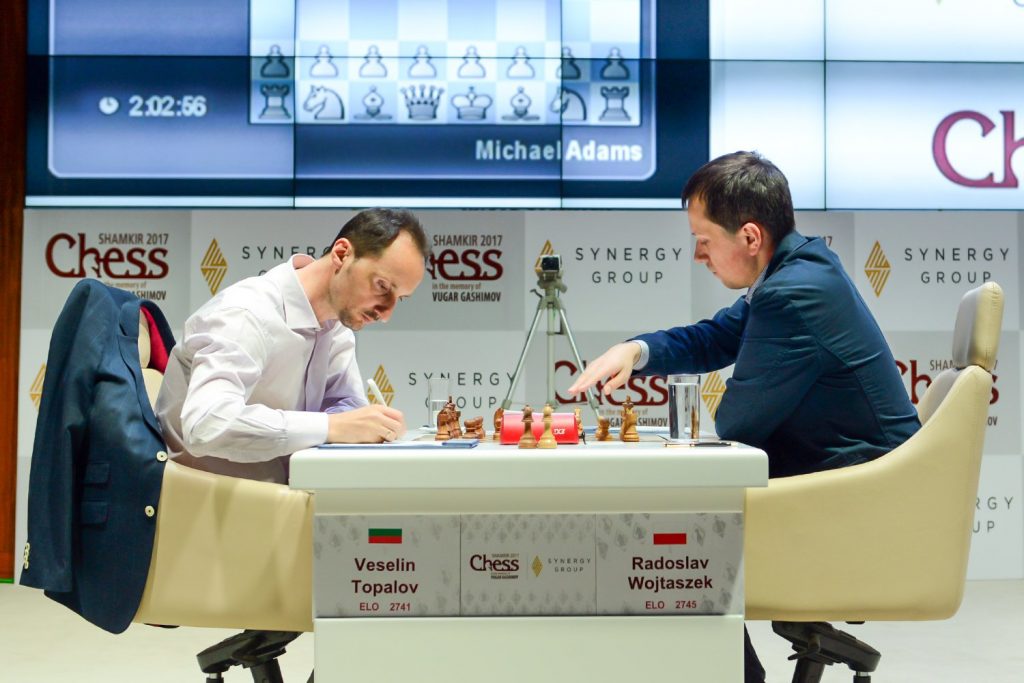 Shamkir Chess 2017 ronde 2 Veselin Topalov et Radoslaw Wojtaszek