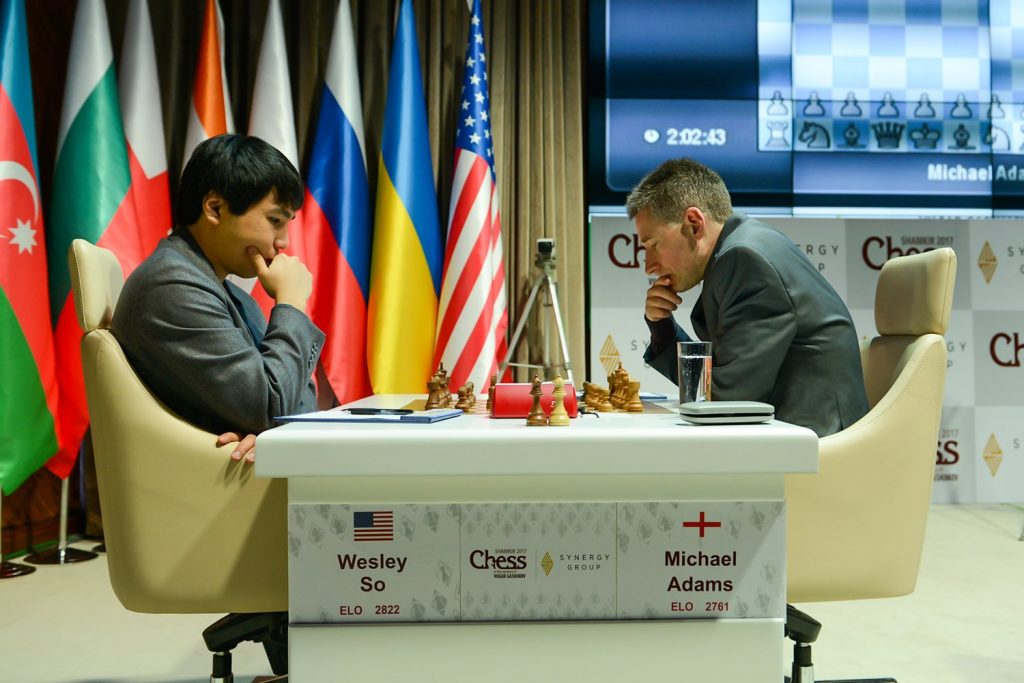 Shamkir Chess 2017 ronde 2 Wesley So et Michael Adams
