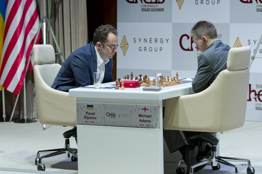 Shamkir Chess 2017 ronde 4 Michael Adams et Pavel Eljanov