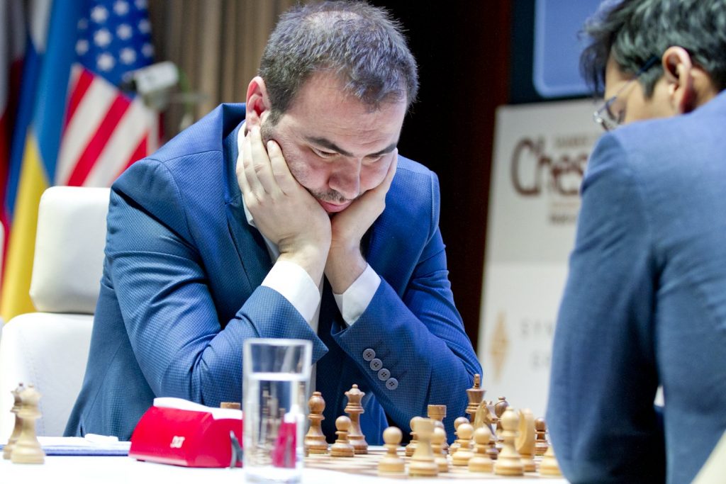 Shamkir Chess 2017 ronde 5 Mamedyarov concentration
