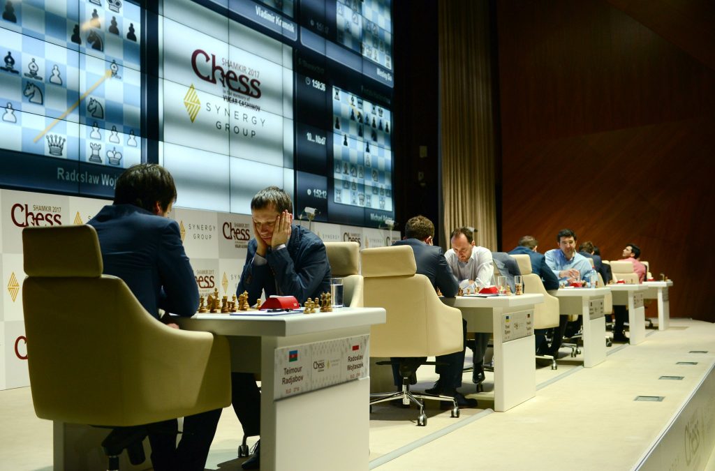 Shamkir chess 2017 ronde 6 Vue des parties