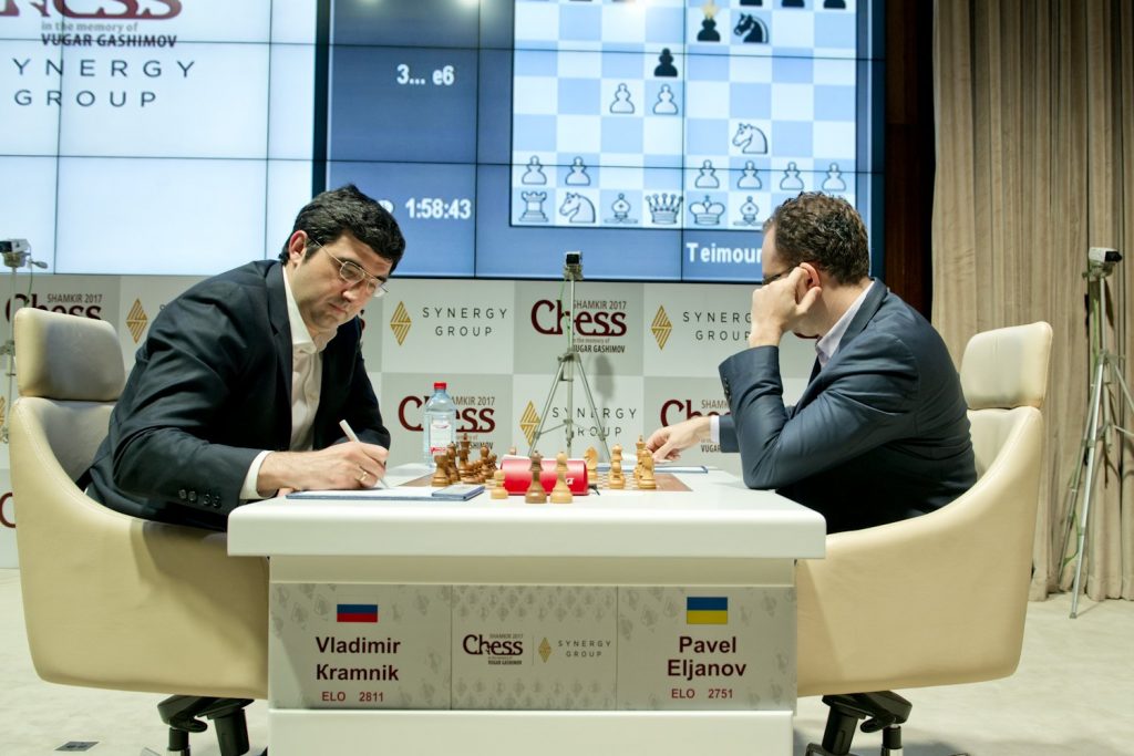 Shamkir Chess 2017 ronde 9 Pavel Eljanov et Vladimir Kramnik