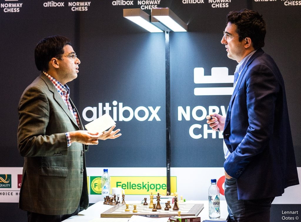 Norway Chess 2017 ronde 2 Viswanathan Anand et Vladimir Kramnik