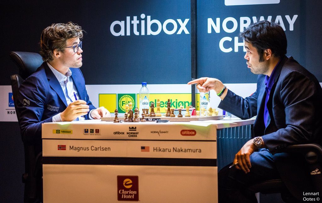 Norway Chess 2017 ronde 3 Magnus Carlsen et Hikaru Nakamura