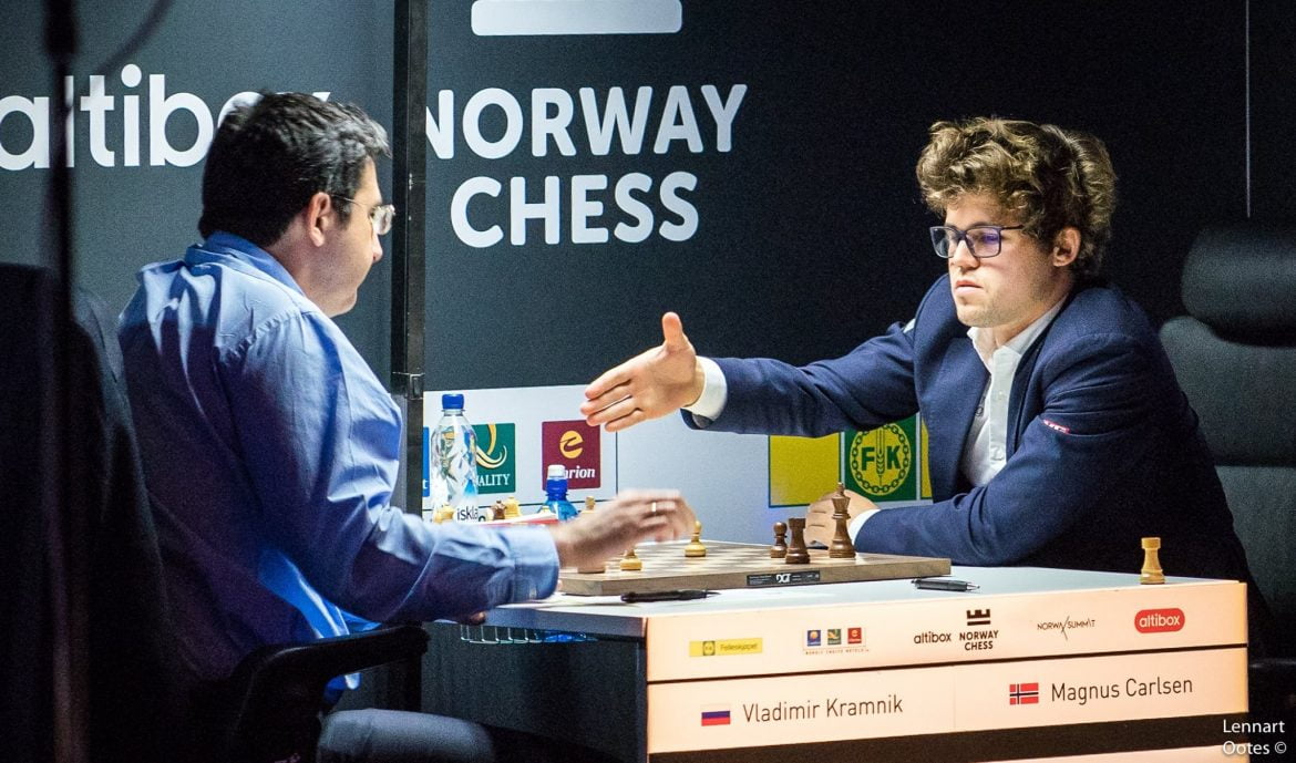 Norway Chess 2017 ronde 7 Magnus Carlsen et Vladimir Kramnik