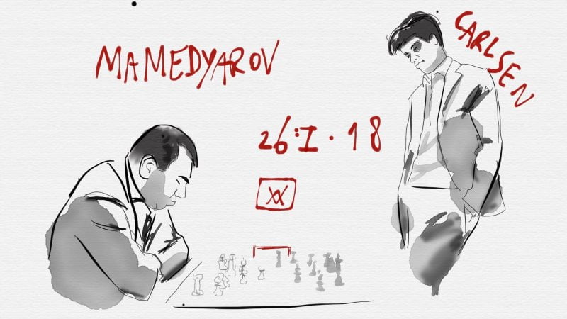 Tata Steel Chess Masters 2018 ronde 11 Carlsen-Mamedyarov